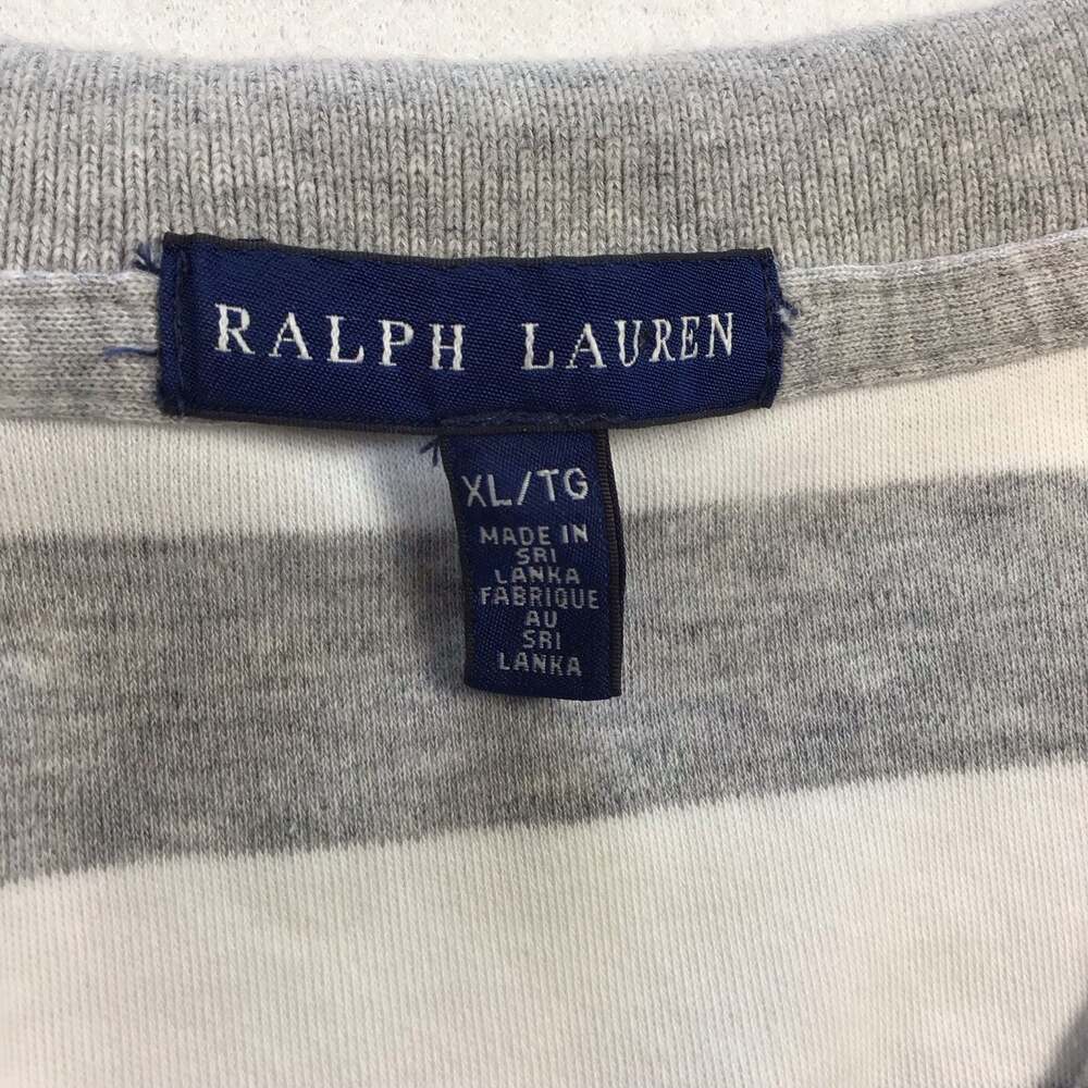 Ralph Lauren Striped Polo Dress Gray White Size XL Summer Sporty Casual Chic - Picture 9 of 9